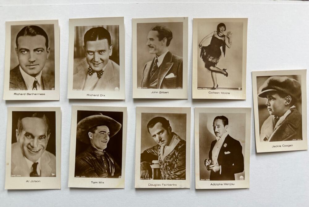 RARE German 1930s Mercedes Cards Film Series Fairbanks, Coogan, Mix, Jolson